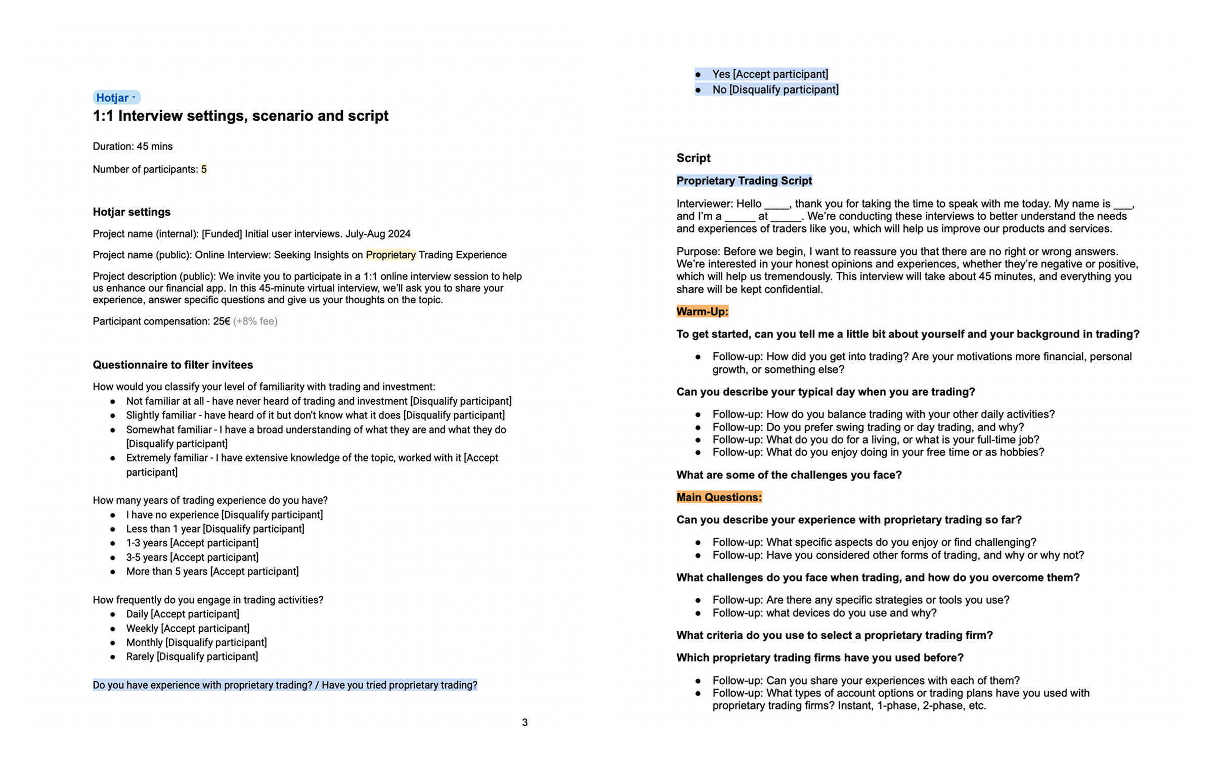 Interview script
