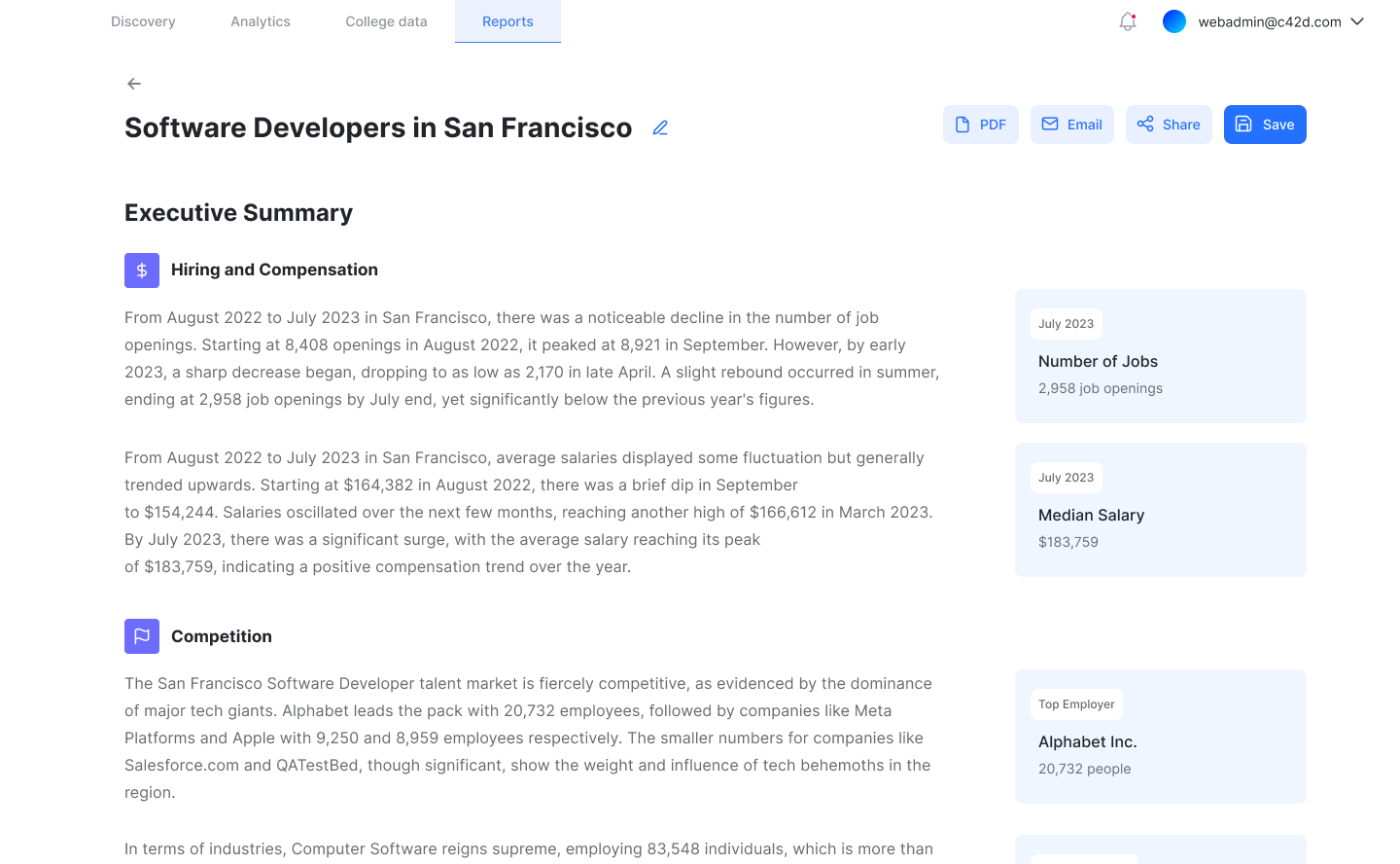 Location comparison and market insights