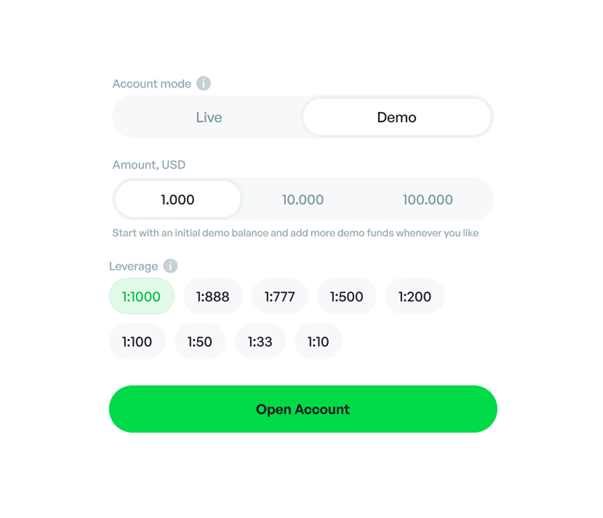 Trading client area interface