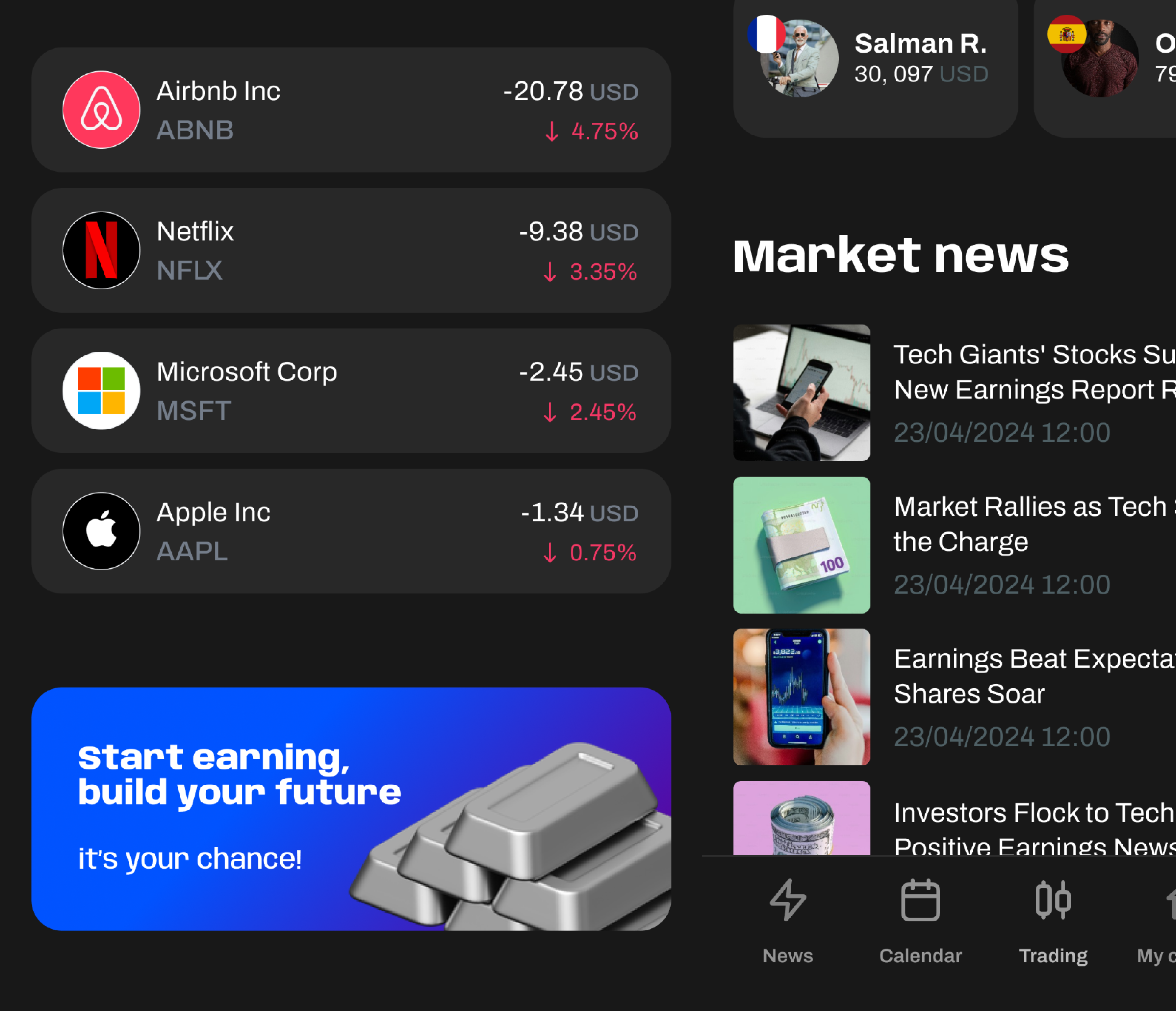 Prop Trading interface
