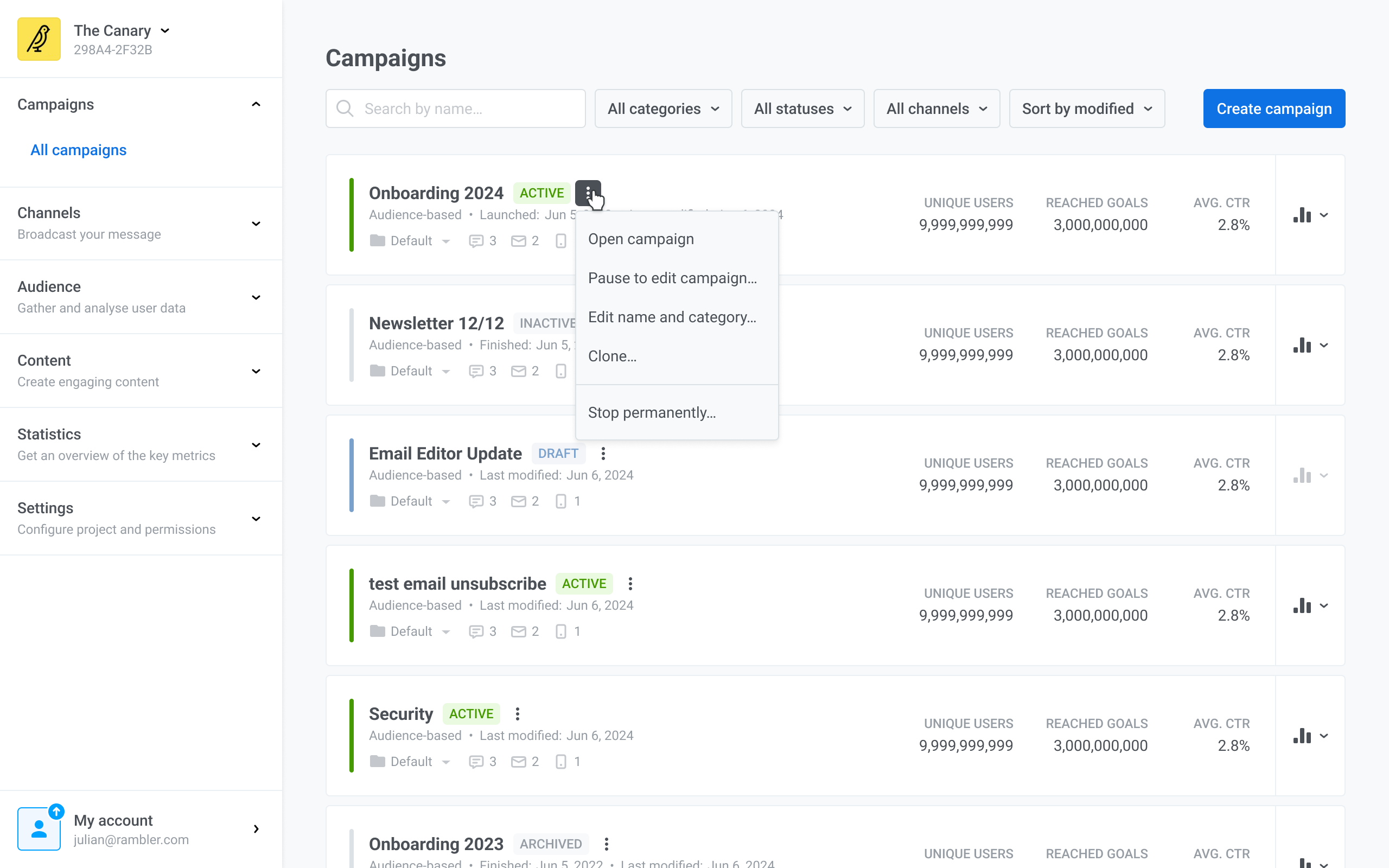 Pushwoosh campaign builder and automation flow overview